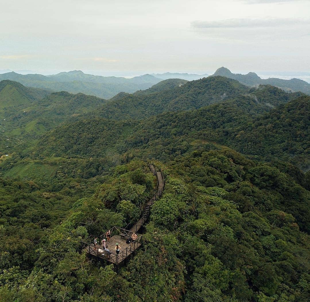 Overlooking the mountains on a hike